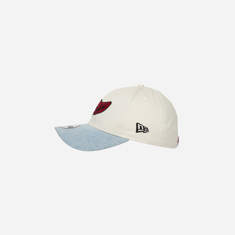 9FORTY® NEW ERA X AC MILAN KIDS WHITE CAP WITH DENIM VISOR