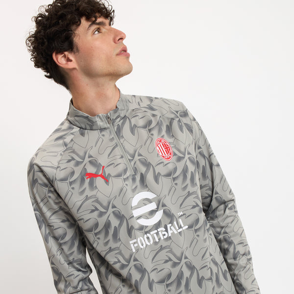MAGLIA MILAN PREMATCH GRIGIA 2025/26 CON 1/4 ZIP