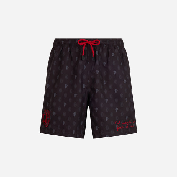 AC MILAN X MC2 SAINT BARTH SWIM SHORT WITH LOGO PATTERN