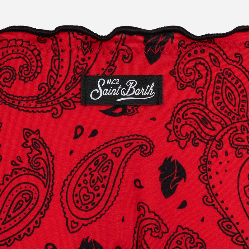 AC MILAN X MC2 SAINT BARTH BIKINI SWIMSUIT WITH BANDANA PATTERN