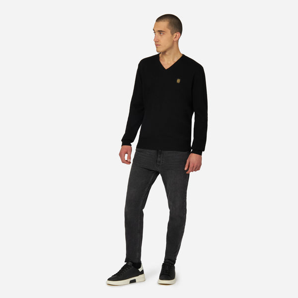 AC MILAN CASHMERE BLEND V NECK GOLD ESSENTIAL COLLECTION
